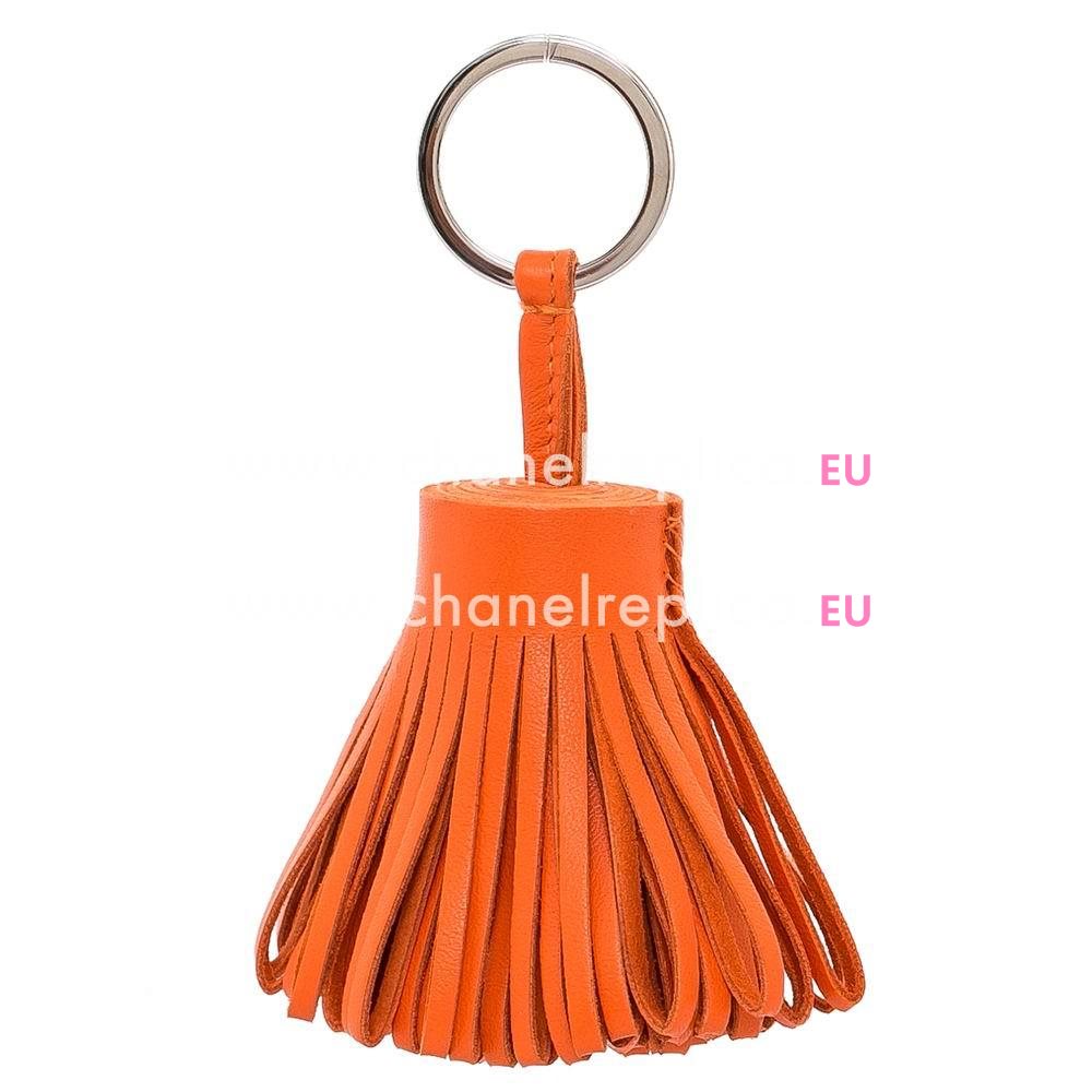 Hermes Tassel lambskin Handbag Hanging Omarment In Orange H6122110