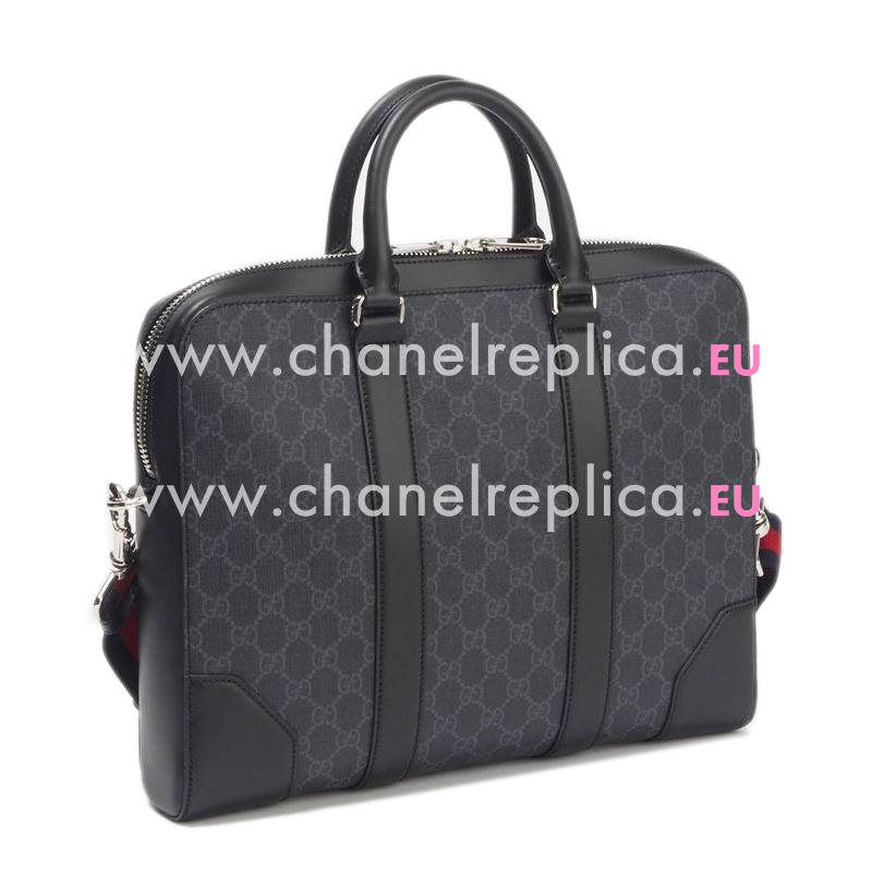 Gucci Black/grey GG Supreme Canvas Briefcase Should/Handbag 474135K5RLN