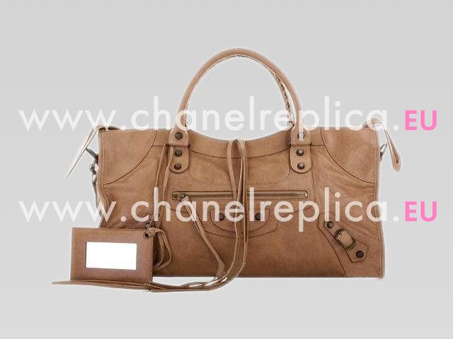 Balenciaga Part-Time Planet Small Stud Bag Light Brown 168028LB