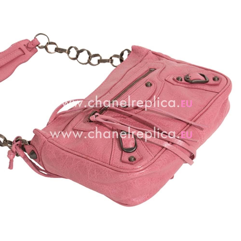 Balenciage Miroir Calfskin Aged Brass hardware Bag Candy Pink B2055071