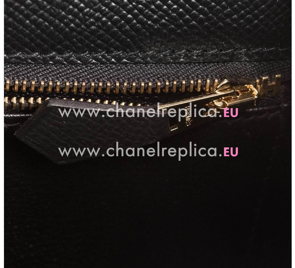 Hermes Kelly 28cm Black Sellier Epsom Leather Gold Hardware Hand Sew Bag HK1028BES