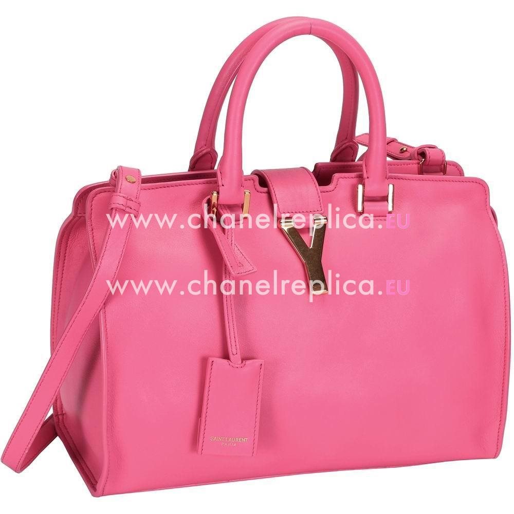 YSL CABAS PETIT CABAS Y Calfskin Medium Bag In Pink YSL5410945