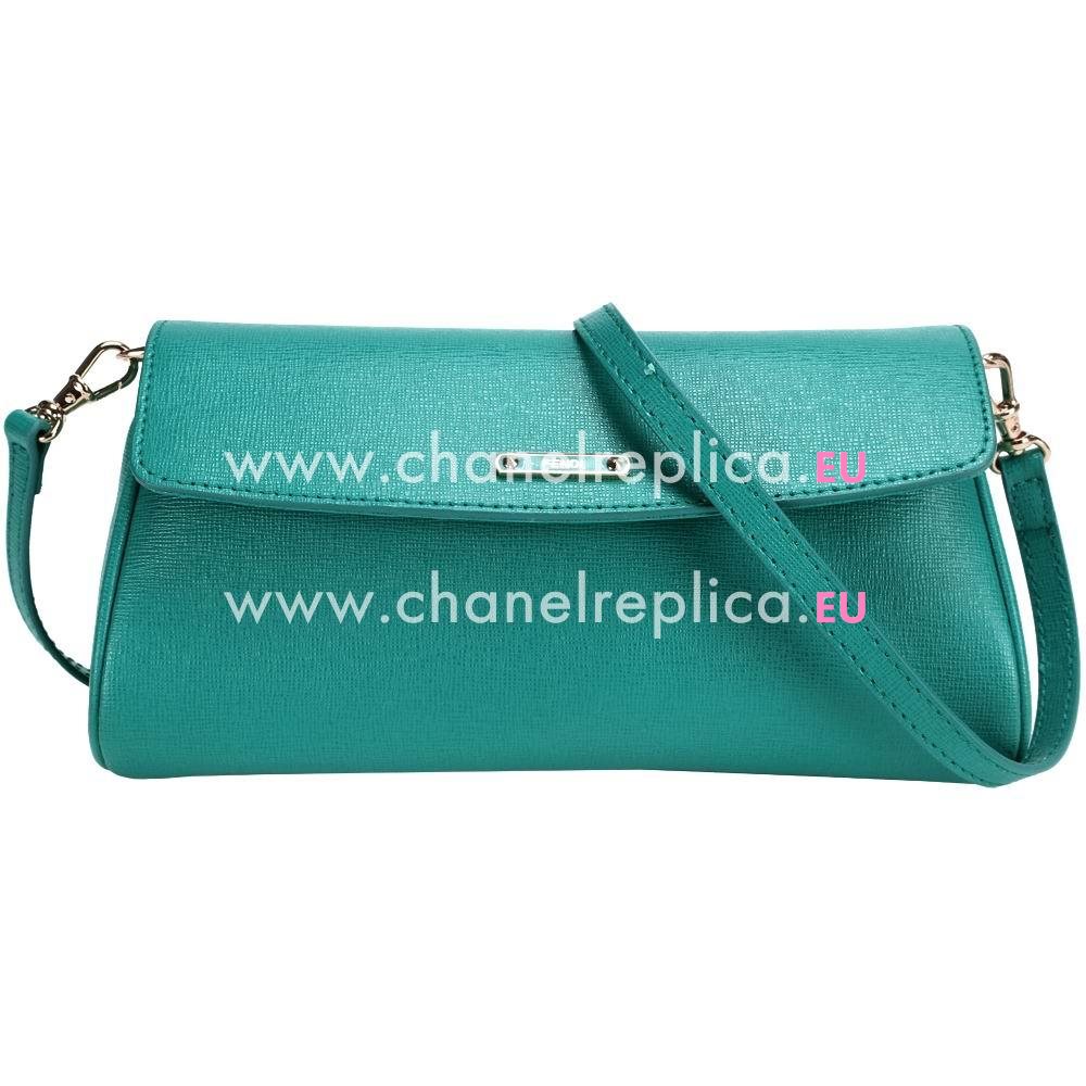 FENDI Calfskin Dinner Handle/Shoulder Bag Green F5789781