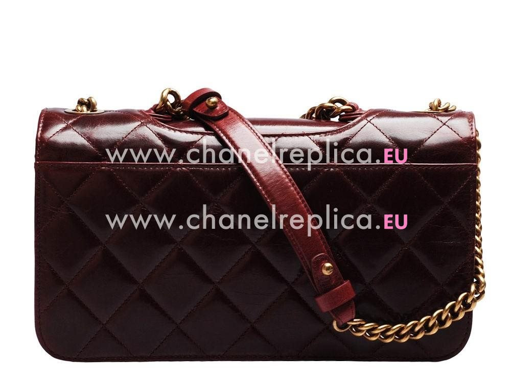 Chanel Bombay Perfect Edge Cowhide Anti-Gold Hardware Bag Wine Red A551674