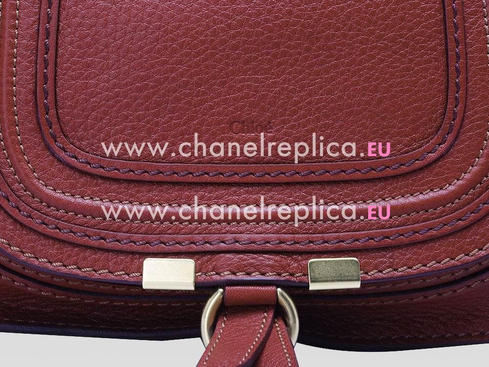 CHLOE Marcie Calfskin Double Handle Bag Maple-leaf Red C471520