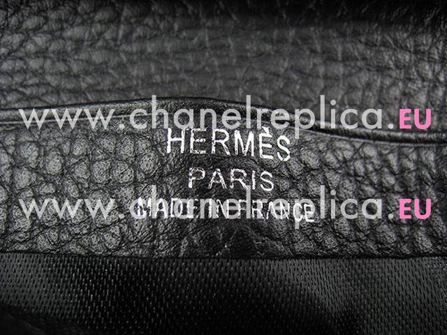 Hermes Classic Clemence Leather Purse In Black H0006B