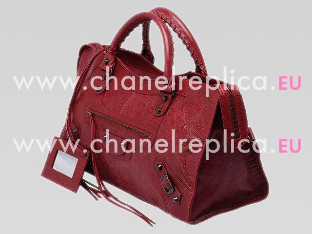 Balenciaga Part-Time Small Stud Bag Dark Red 168028DR