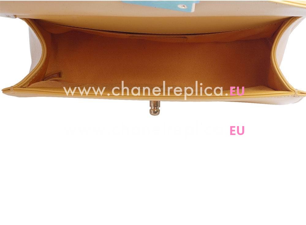 Chanel Yellow Lambskin Medium Boy Bag Gold Chain A67086T