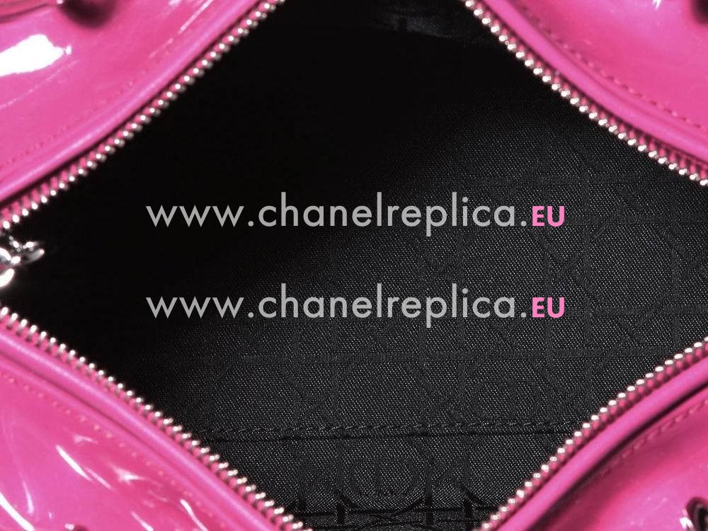 Dior Lady Dior Patent Leather Bag In Purple D2991