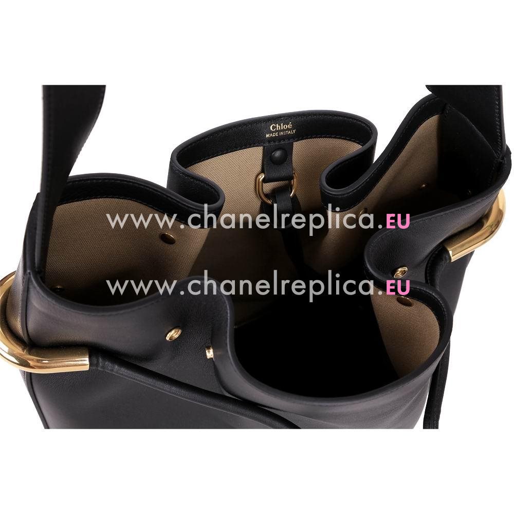 Chloe Emma Calfskin goatskin Leather Shoulder Bag Black C55649965