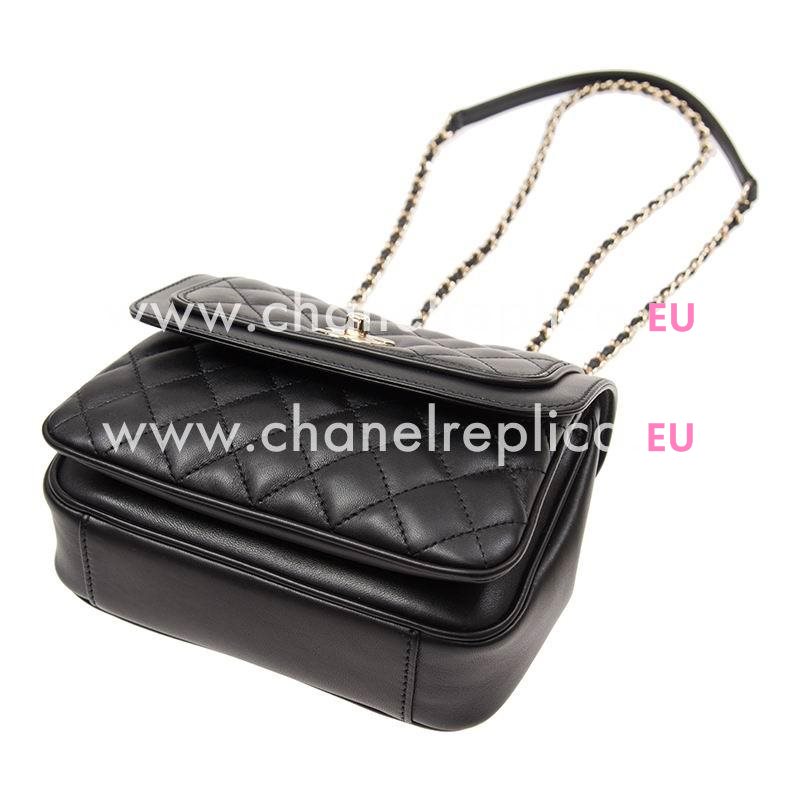 Chanel Lambskin Leather Small Coco Flap Bag Gold Chain Bag Black A57895LBLKGP