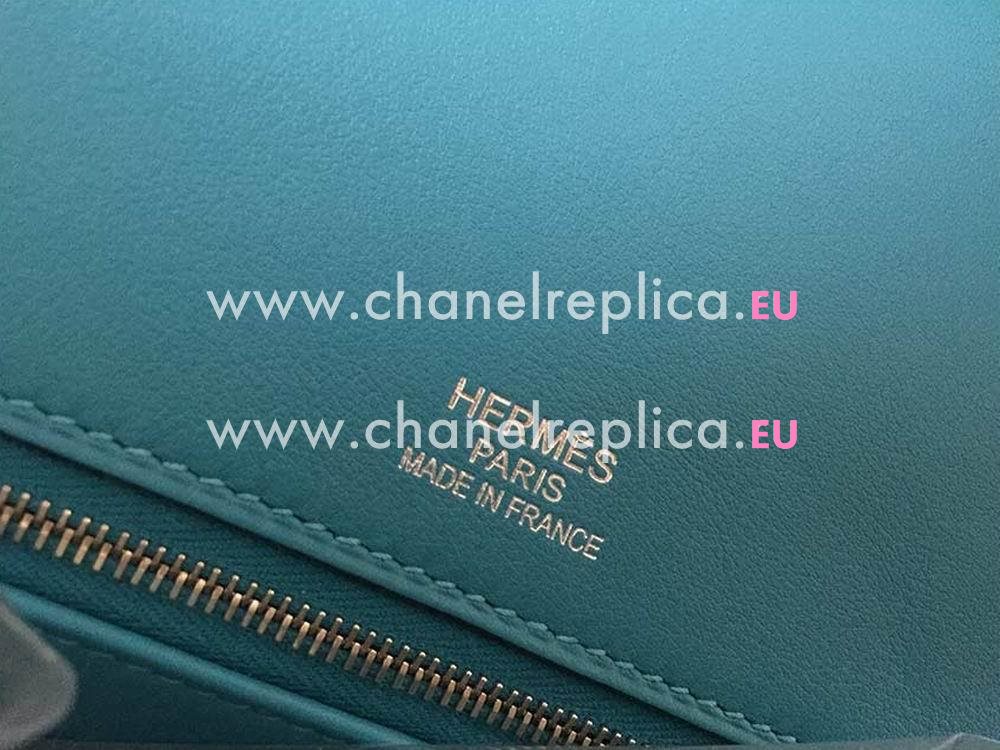 Hermes Birkin 35 Ghillies Turquoise Togo Swift Leather Palladium H1035BBE