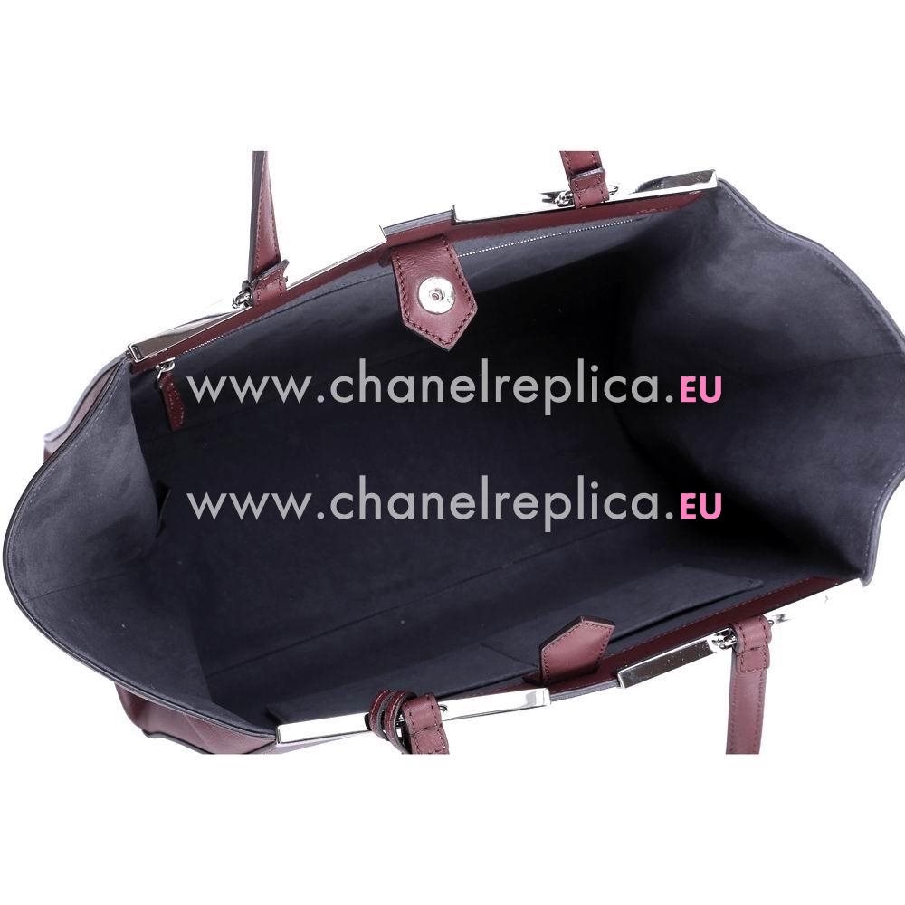 Fendi 3Jours Cowhide Handbag Burgundy F5675688