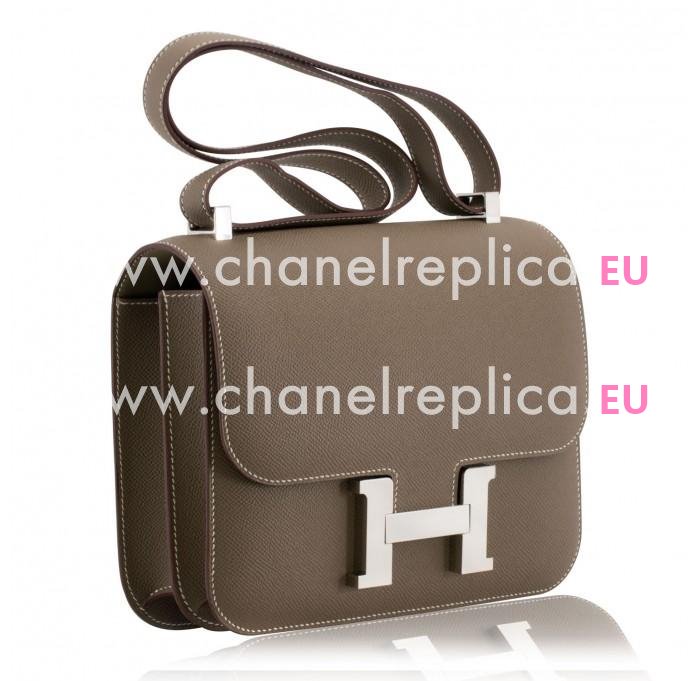Hermes Constance 24 Epsom Leather Etoupe Palladium Hardware Shouldbag HC1024EPH