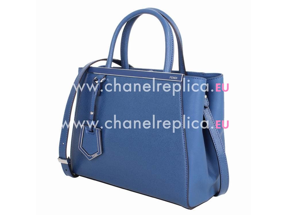 Fendi Petit 2Jours Calfskin Hand/shouldbag Blue F512998