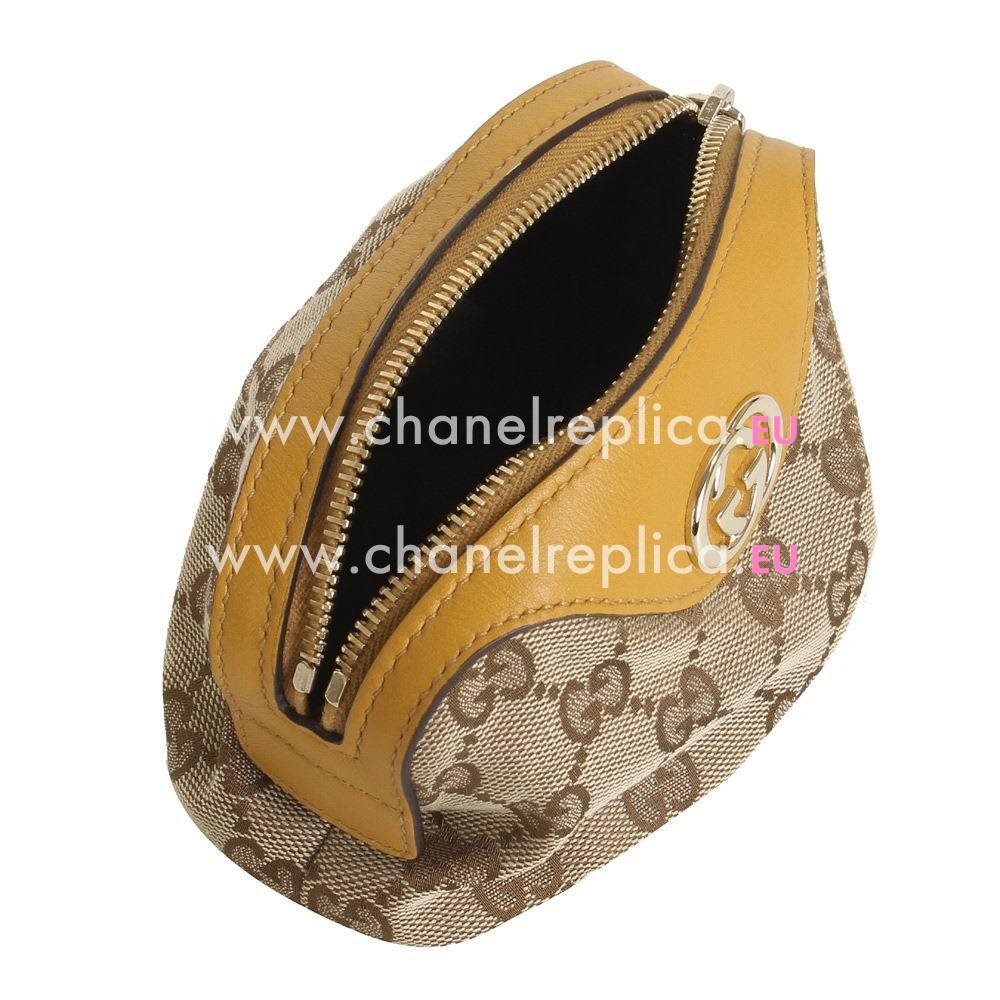 Gucci Classic GG Weaving Leather Bag In Yellow G554917