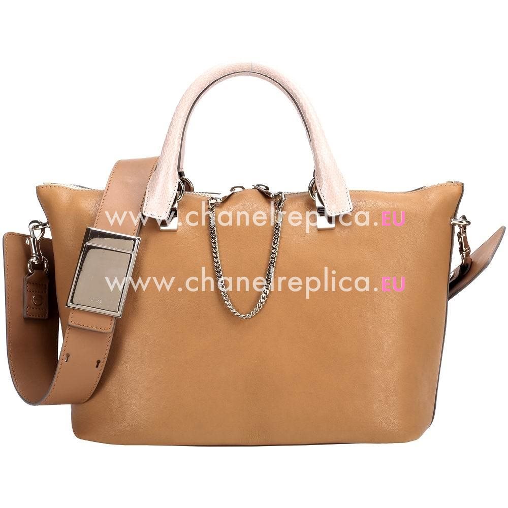 Chloe Baylee Calfskin/Snakeskin Hand Bag In Camel C5602303