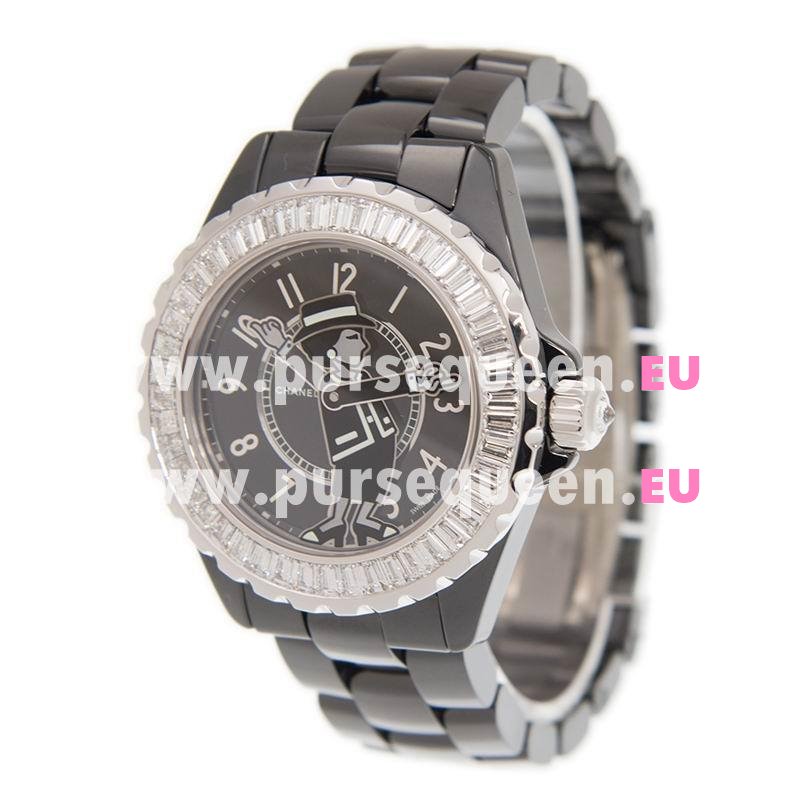 Chanel J12 Ceremic and Steel Black Case Watch H5242DIA