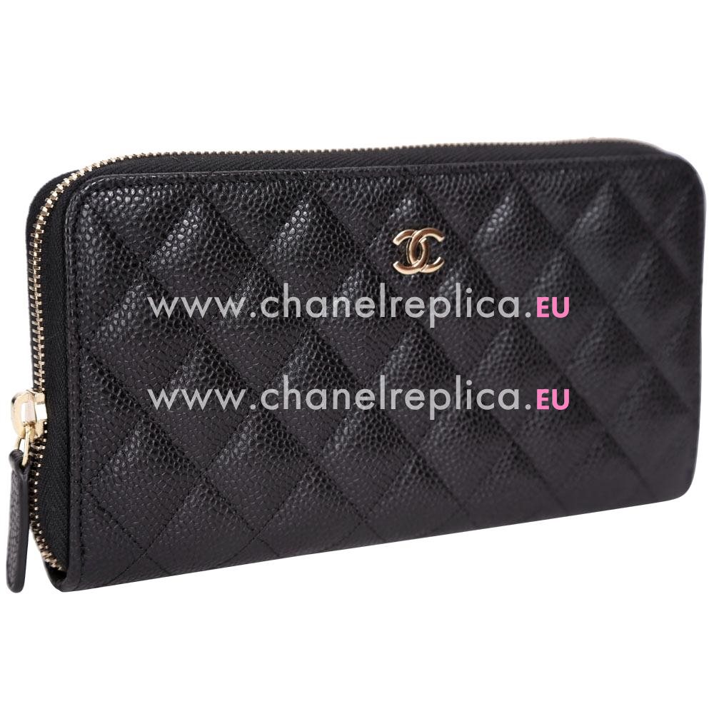 Chanel Caviar Quilted Long Wallet In Black C790792