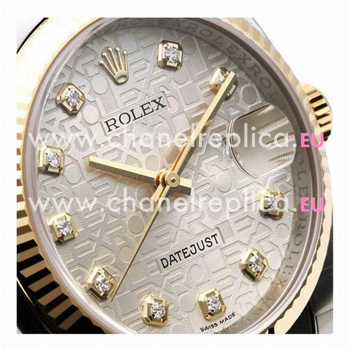 Rolex Datejust Automatic 37mm 18K Gold Stainless Steel Watch Silvery R116233-12