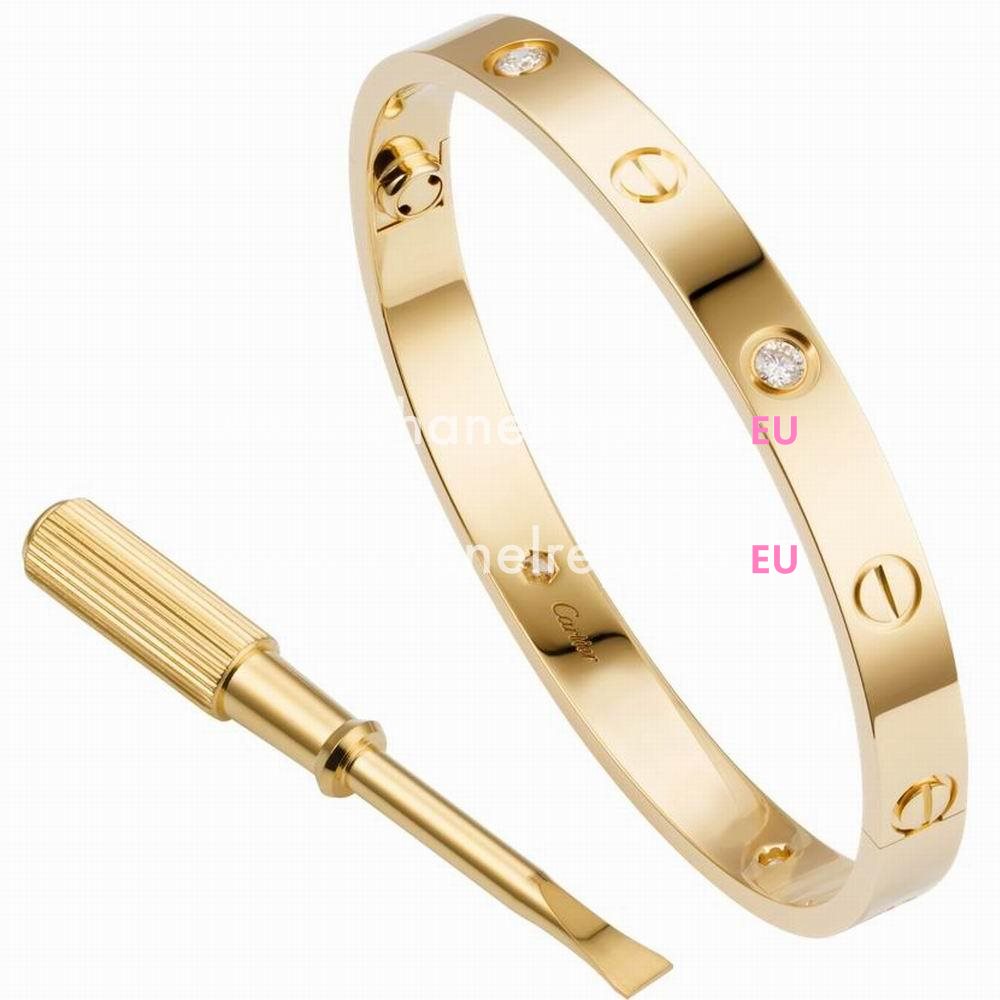 Cartier Love 18K Yellow Gold 4 Diamonds Bracelet CR7081810
