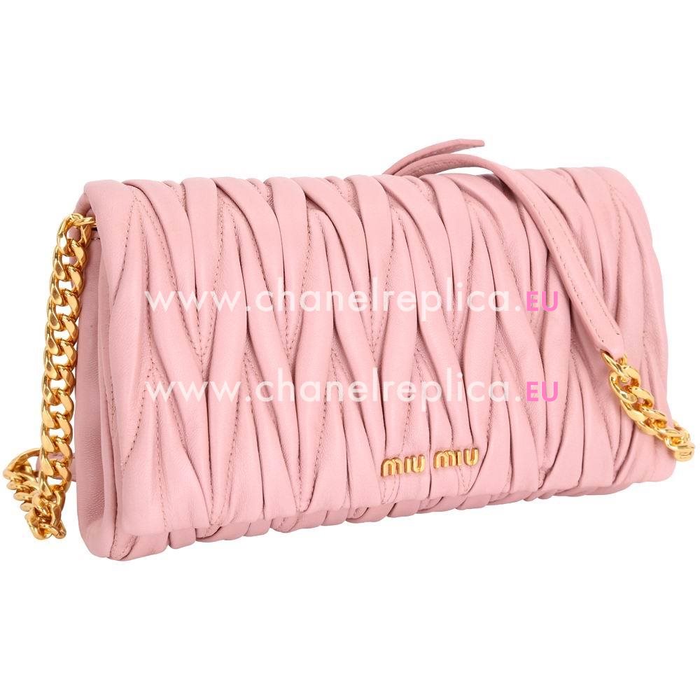 Miu Miu Crystal Wrinkle Nappa Shoulder Dinner Bag In Pink M7042703