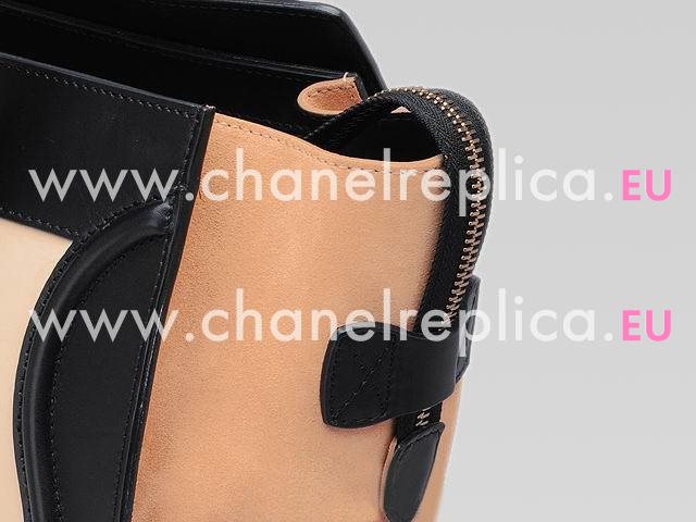 Celine Calfskin Nano Luggage Bag Black/Hami Melon CE40273