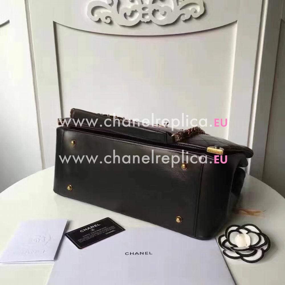 CHANEL Shoppe Hardware Baby Calfskin Briefcase in Black C61210906