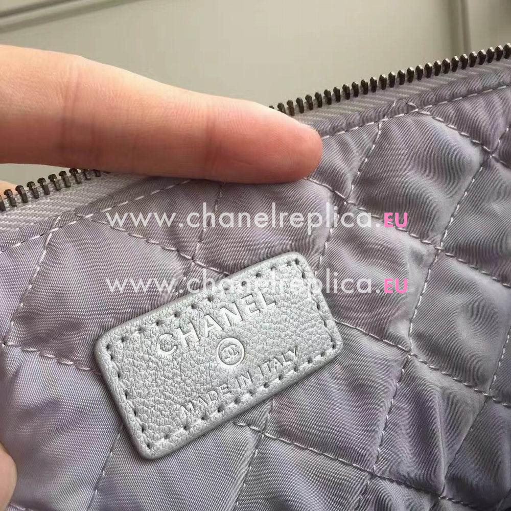 Chanel Calfskin Wallet Gray C6120516
