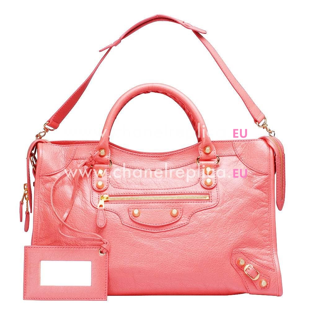 Balenciage City Lambskin Gold hardware Classic Bag Pink B2055018