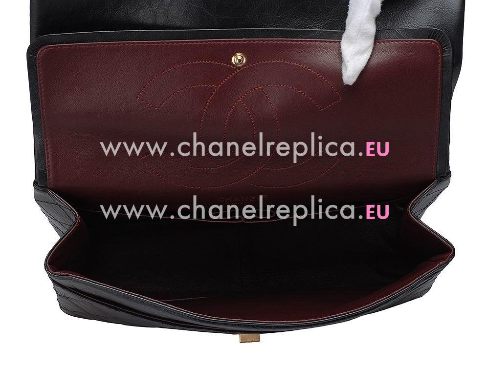 Chanel Jumbo Aged Calfskin Bag in Black(Antique-Gold) A12456AG