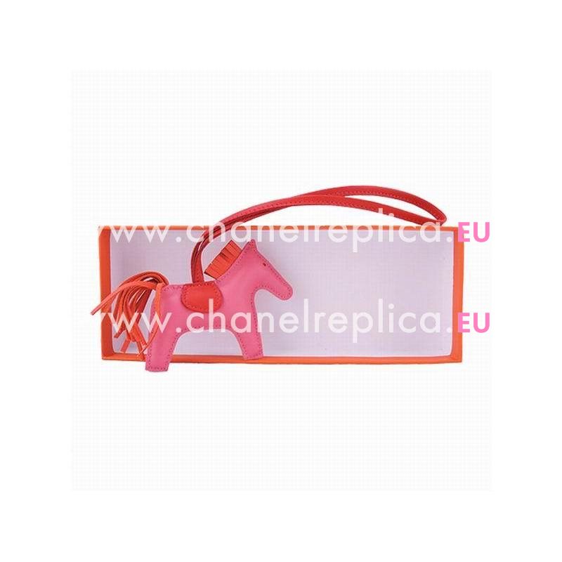 Hermes Horse Sheepskin Handbag Hanging Omarment In Rose Pink H4567892