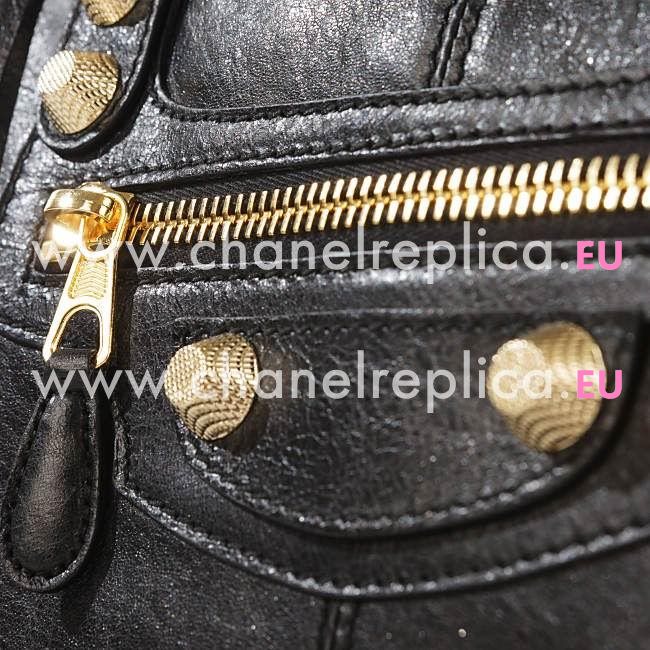 Balenciage Gaint 12 Work Lambskin Gold hardware Bag Black B5176627