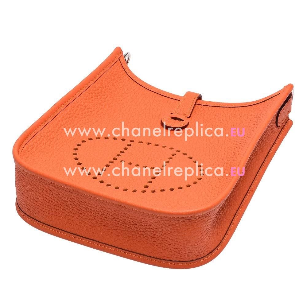 Hermes Garden Evelyne TPM Caviar Calfskin Cavity H Mini Shoulder bag Orange H7041905