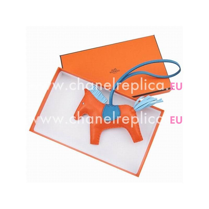 Hermes Horse Sheepskin Handbag Hanging Omarment In Deep Orange Red H4567900