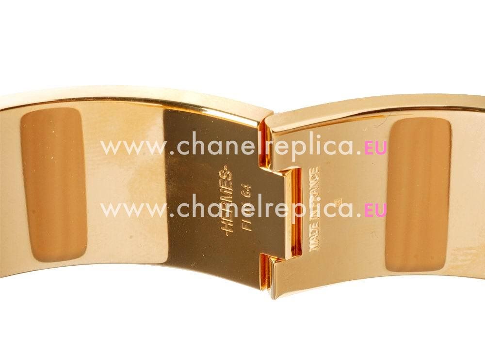 Hermes Click H Logo Enamelled Bracelet PM Rose Pink/Gold HE58081