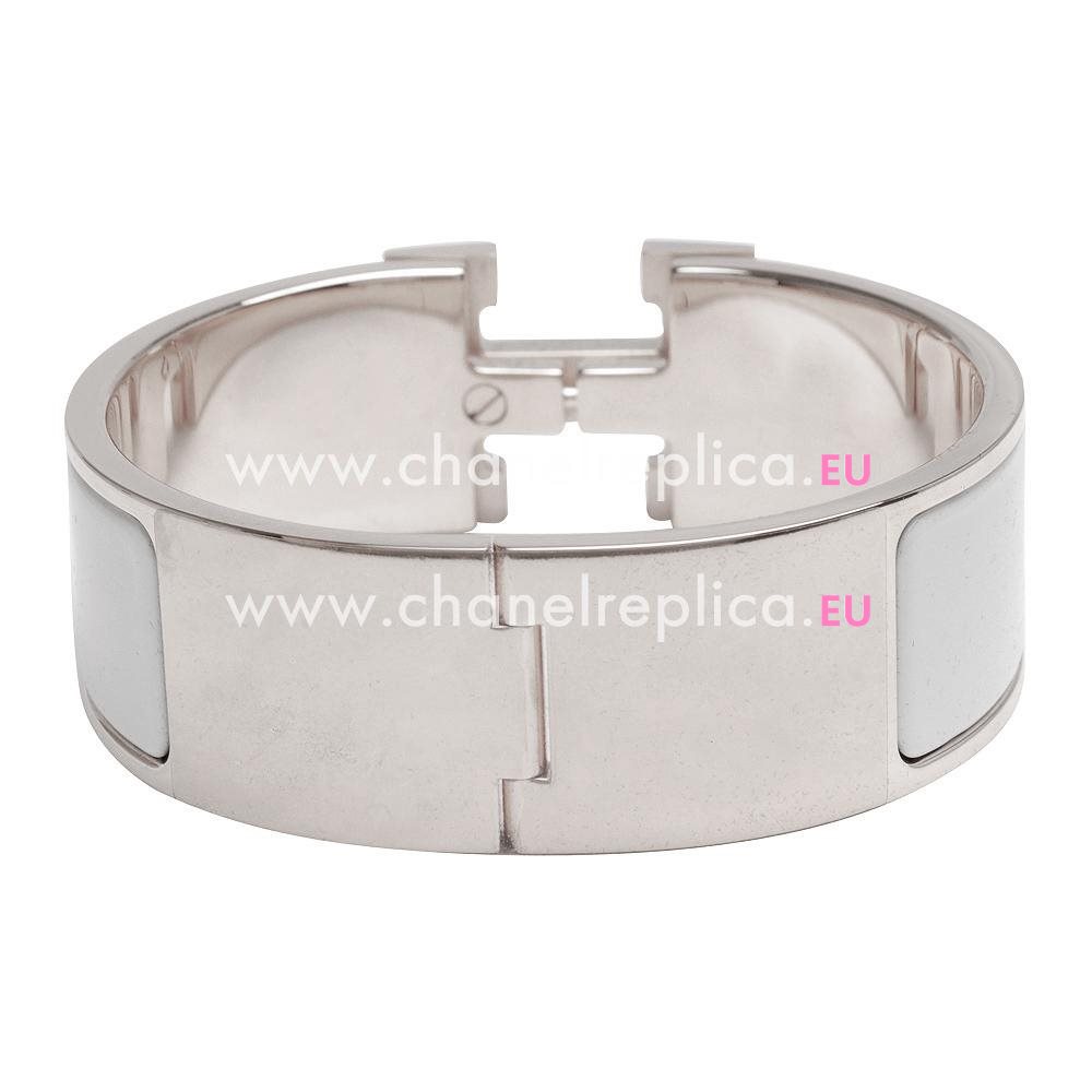 Hermes Clic Clac H Alloy Bracelet White/Silvery H7022008