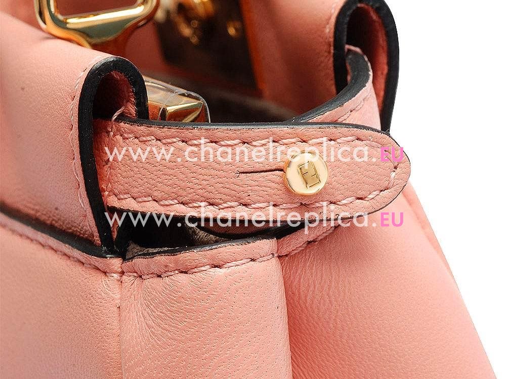 FENDI Regular Peekaboo Calfskin Mini Bag Pink 8BH225-Q4J-F0G88
