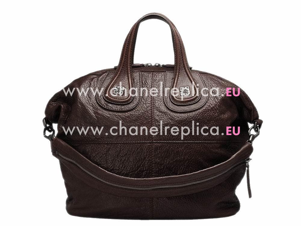 Givenchy Nightingale Medium Bag In Distressed Goatskin Coffee G515229
