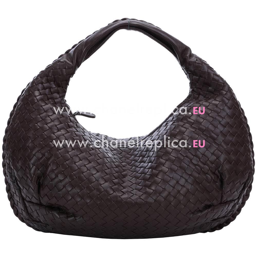 Bottega Veneta Classic Intrecciato Nappa Weave Falcate Shoulder Bag In Coffee BV492422
