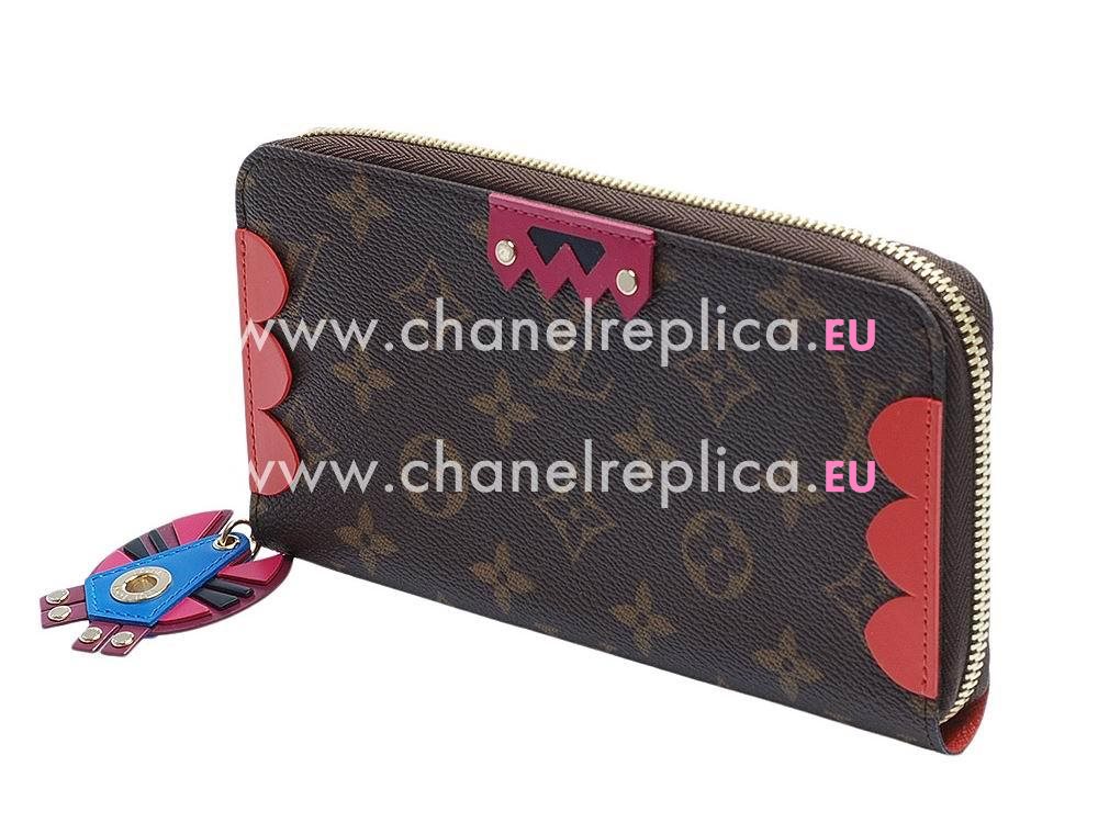 Louis Vuitton Monogram Canvas Totem Flamingo Zippy Wallet M61364