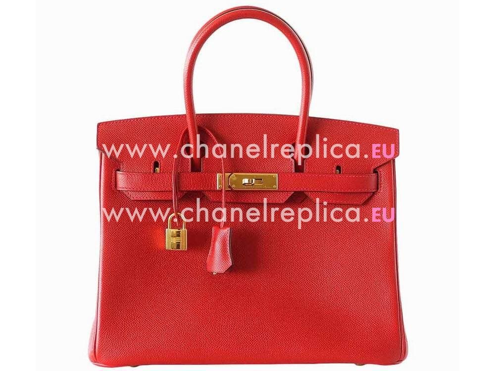 Hermes Birkin 30 Rouge Casaque Epsom Leather Gold Hardware Hand Sew H1030YZH