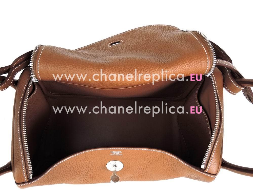 Hermes Lindy 30 Caramel Colour Clemence Bag With Palladium LD3037TCTN