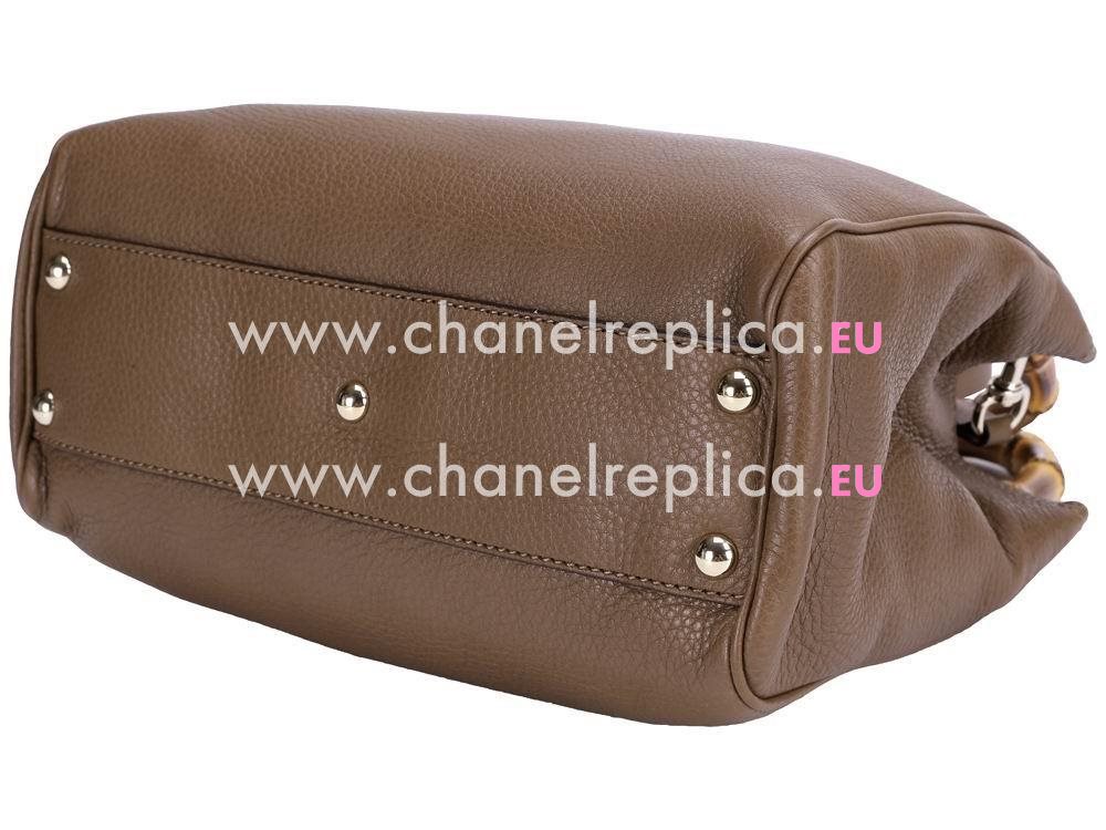 Gucci Banboo Bamboo Calfskin Handle Bag In Taupe G55691
