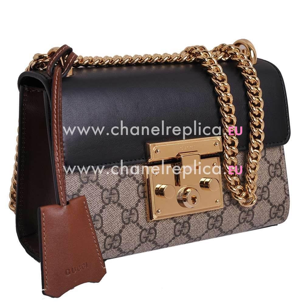 Gucci Padlock GG Logo Calfskin Bag In Coffee G409487