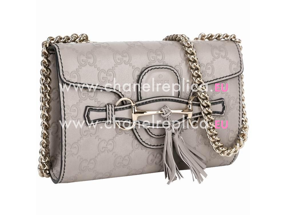 Gucci Emily Guccissima Calfskin Bag In Gray G596779