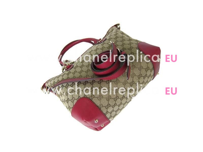 Gucci Emily Guccissima Calfskin Bag In Khaki Red G5299850