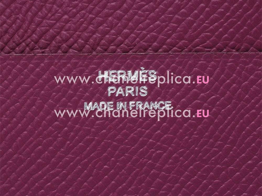 Hermes Azap Epsom Leather Long Wallet Peach Red H49780