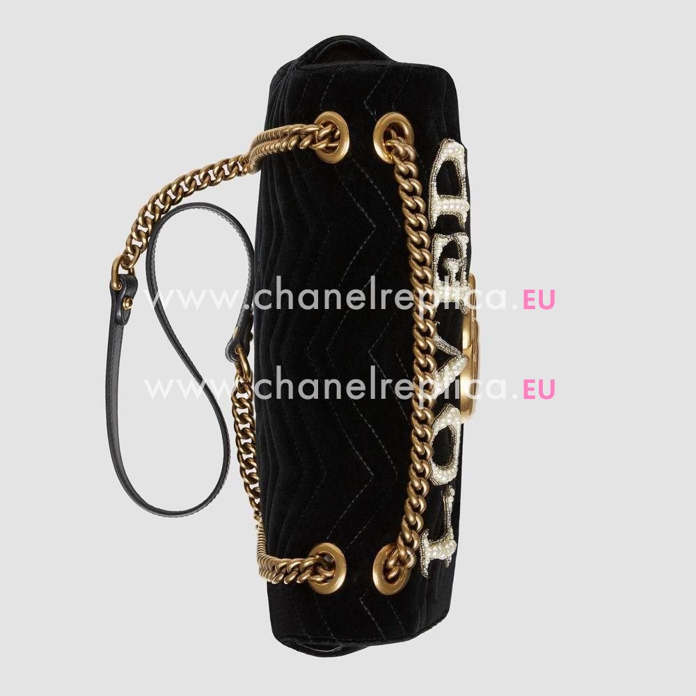 Gucci GG Marmont embroidered velvet bag 443496 K4DLT 1093