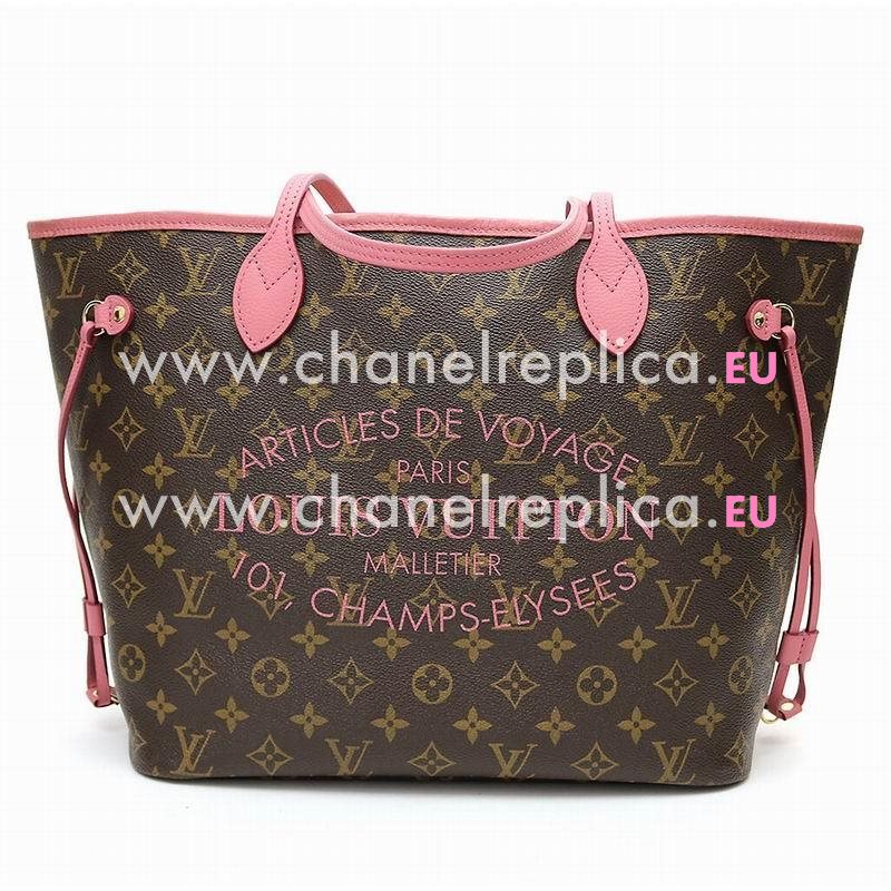 Louis Vuitton Monogram Canvas Neverfull MM Rose M40939